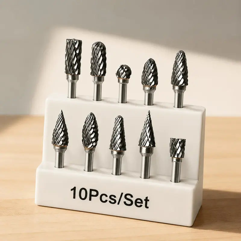 Double Blade Set, 10pcs/set 1/8" Shank Twist Drill Bit Set, Power Tool Accessories for Woodworking, Drilling, Metal Engraving, Drill Bits Set, Drill Bit Kit  [Sold 1000+ units]