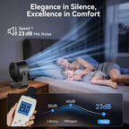 DIGIX Rechargeable USB Desk Fan for Bedroom, 100 Speeds, 360° Rotation, Wall Mounted Design Small Portable Table Fan with LED Display, Quiet Personal Desktop Cooling Fans for Home Office