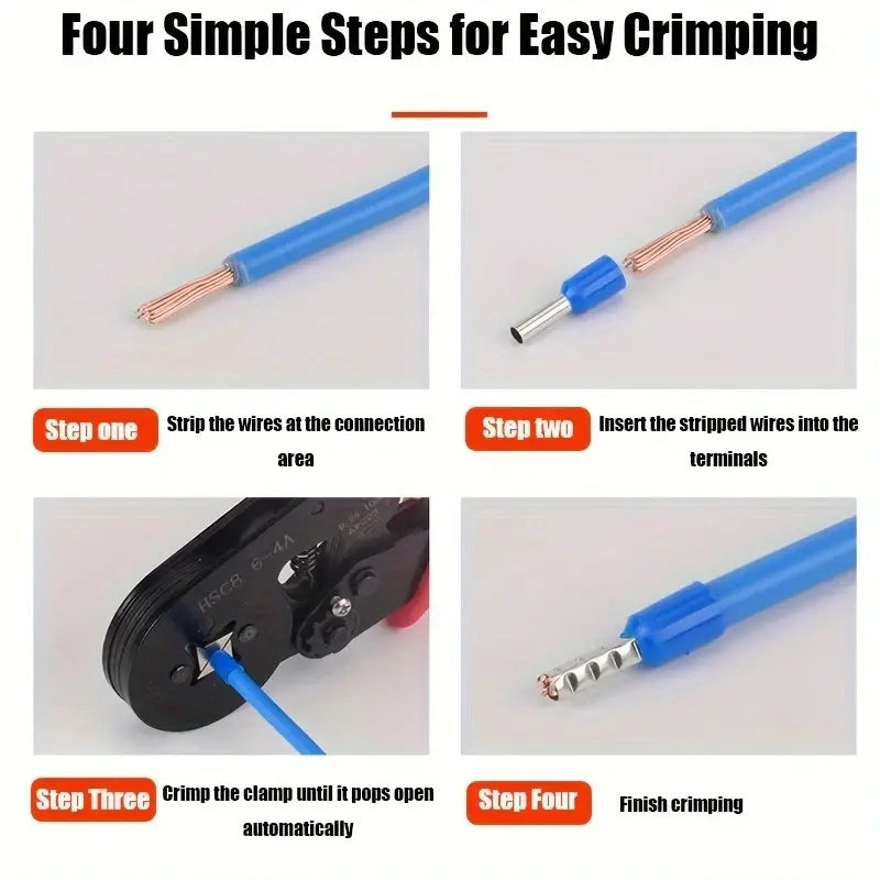 Multifunctional Wire Terminal Crimping Tool, 1 Set Wire Crimping Tool Kit, Wire Crimping Tool Kit with Box, Vlogging Kit, Heavy Duty, Wirepliers, Hand Tools & Dealsforyoudays