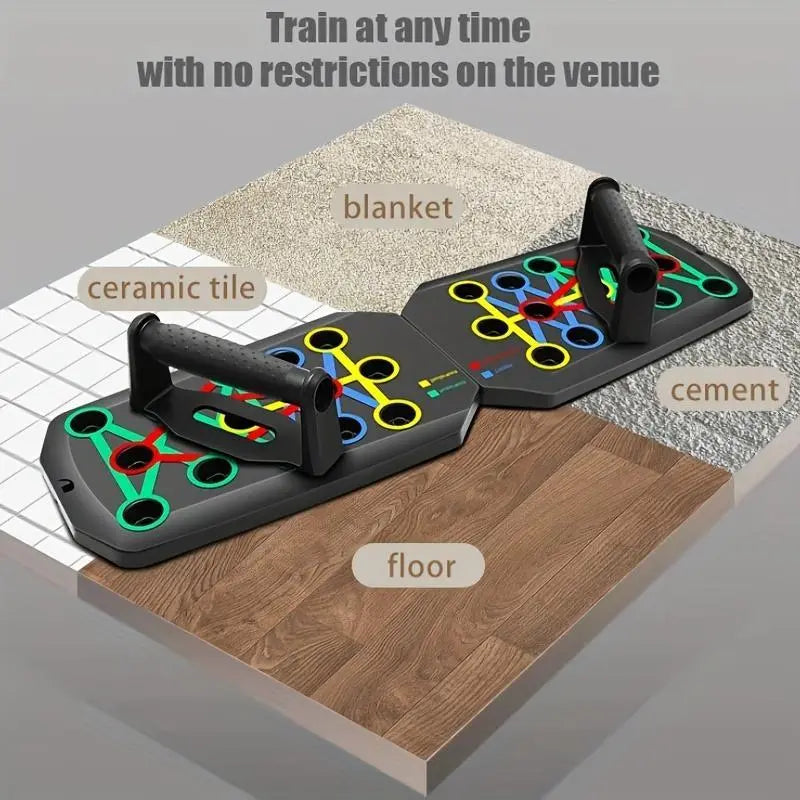 【Upgraded Version】 Push up Board, Push-up Board Training Set,28 Holes Home Push-up Training Board, Pull Bar, Chest Muscle Abdominal Muscle Training Equipment for Men & Women, Fitness Enthusiasts, Upper Body Strength, Portable Design, Ab Workout Machine