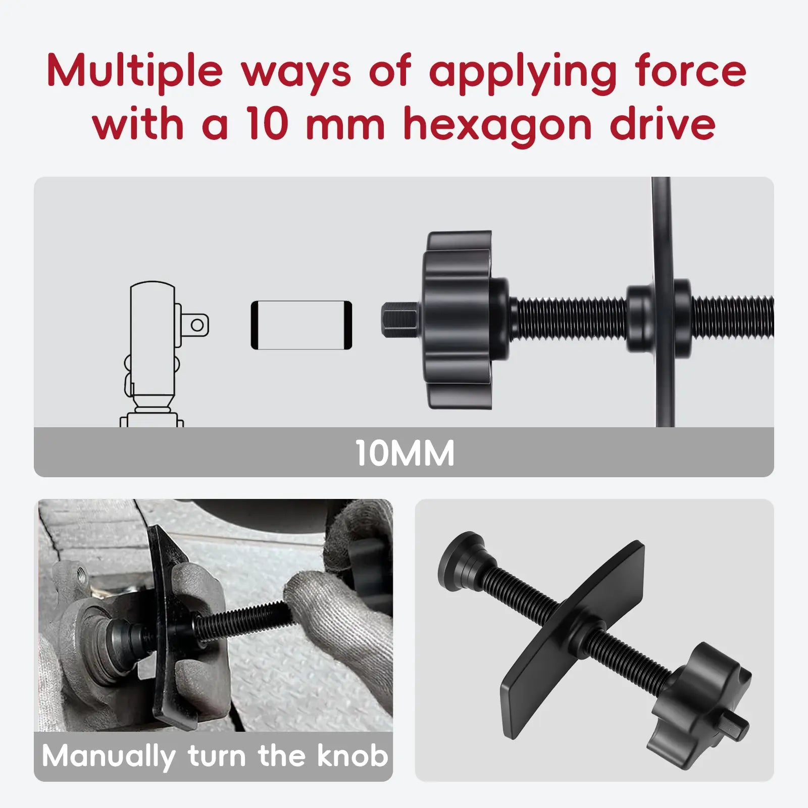 Brake Caliper Compression Tool Heavy Duty Disc Brake Caliper Piston Pad Compressor Spreader Tool Swivel Brake Pad Spreader Tool toolupgrade