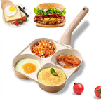 Non-stick Egg Frying Pan, 4 Hole Skillet with Handle, Cooking Accessories, Breakfast Egg Toast Bread Food, Non Stick Cookingware, Kitchen Gadgets Granite surface, easy clean, works on gas stove & induction. versatile kitchen cookware for home chefs!
