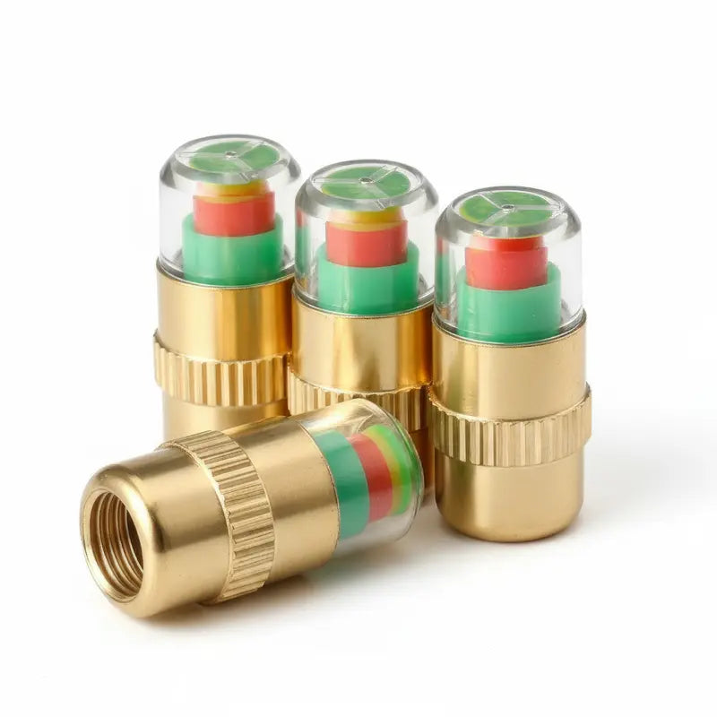 4PCS Automotive Pressure Monitor Warning Valve Caps - For Car, Truck, SUV, Motorcycle & Bike - Compatible with Tire Pressure Monitoring, Safety Pressure Detector（1,000+ sold）
