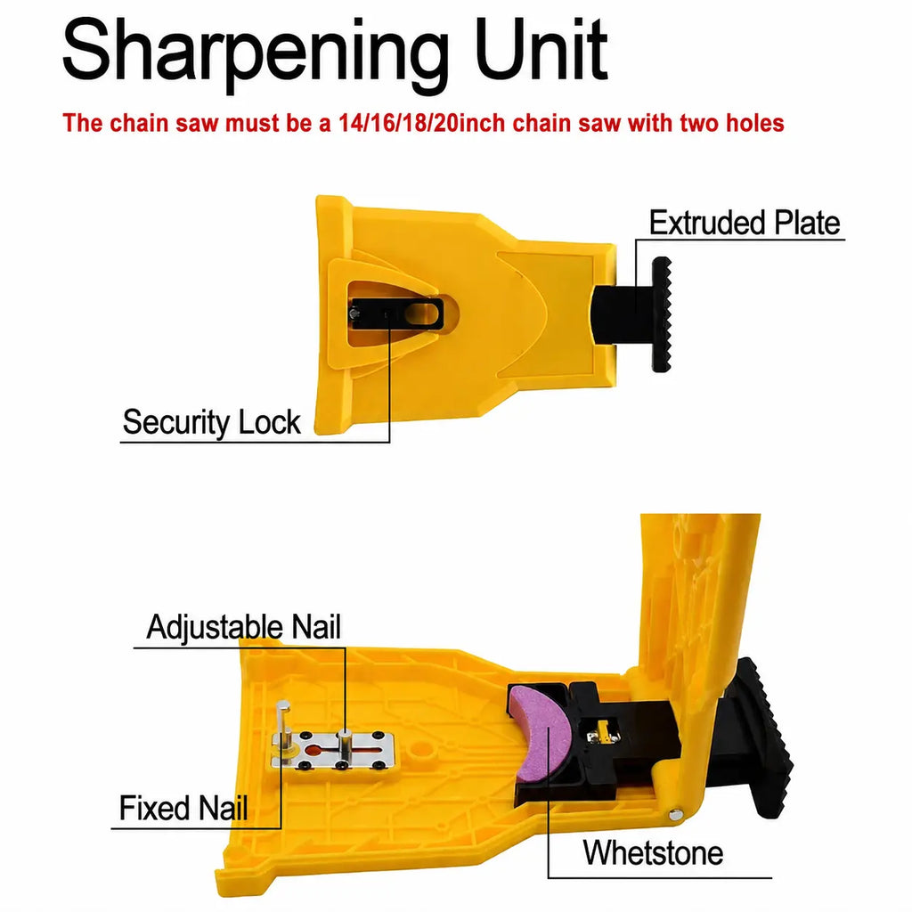 Portable Teeth Chainsaw Sharpener, Proprietary Bar-Mount Chain Saw Fast Sharpening Tool, Fit for 14/16/18/20 Inches 2-Hole Chain Saw Bar, toolupgrade [Sold 347 units]