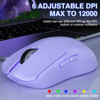 AULA SC580X Wireless Gaming Mouse, Tri-Mode 2.4G/BT5.0/USB-C, 10000 DPI Rechargeable Wireless Mouse with 6 Programmable Buttons, Ergonomic Computer Mouse for Laptop/PC/Mac/Tablet, Lightweight High Polling Rate Mouse