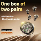 MSHUKCOE Wireless Bluetooth Headphones，Tiny Size Invisible Earbuds，Waterproof Headsets，With Mic，Sleep and Sports Earphones Set, 2 Pairs, Mini and Short Handle Design，for Work Sport Sleeping summerwins