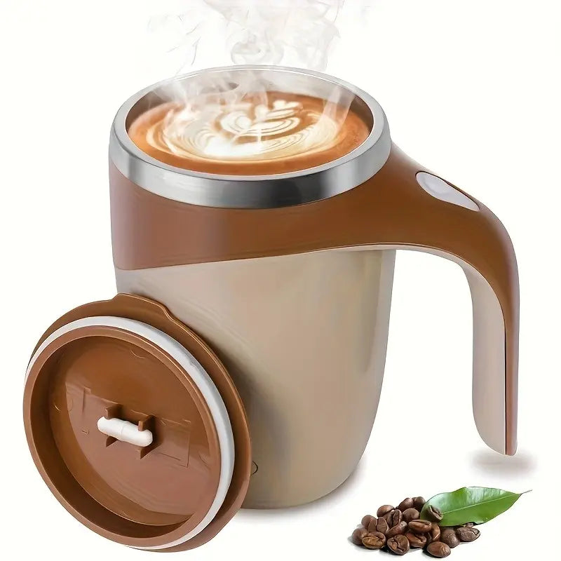 Automatic Magnetic Self Stirring Coffee Mug Rechargeable Stainless Steel Insulated Mixing Cup with Lid for Coffee Milk Tea Hot Chocolate and Protein Powder Christmas Gift