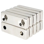 Strong Neodymium Square Magnets, Double Hole Design Magnets, Durable Multi-Application Magnetic Tool for Door, Window, Cabinet, Hardware（1,000+ sold）