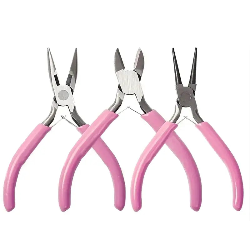 3-Piece Jewelry Pliers Set, Needle Nose, Round Nose & Wire Cutter Tools for Jewelry Making, Repair & Crafts