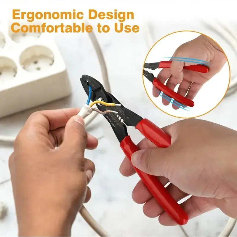 4-in-1 Multi-Function Wire Stripper Pliers, Heavy-Duty Cable Cutter, Cable Stripping Tool & Crimping Tool, Electrician Hand Tool for DIY, Repair & Construction