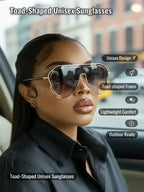 Unisex Simple Style Toad-shaped Tinted Lens Sunglasses, Fashionable Frames Sunglasses, Trendy Casual Sunglasses for Everyday Use, Fashion Accessories for Outdoor Activities  [Sold 1000+ units]