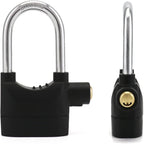 110 dB Alarm Hanging Padlock, Outdoor Stainless Steel Door Lock with Alarm and 3 Keys, High-Security Padlock for Garages, Fences and Storage Units, Heavy Duty Lock, Secure Lock, Sturdy Lock