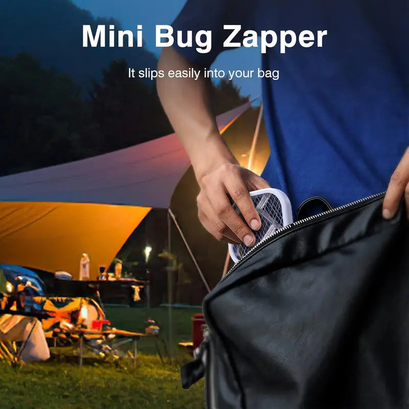 USB Mini Portable Mosquito Zapper – 2-in-1 Bug Killer Bat with UV-A Light Protector, USB-Powered LED Lamp Indoor Mosquito Trap, Compact Travel-Friendly Design, Quiet Effective Operation, Ideal for Bedroom, Camping & Office Use