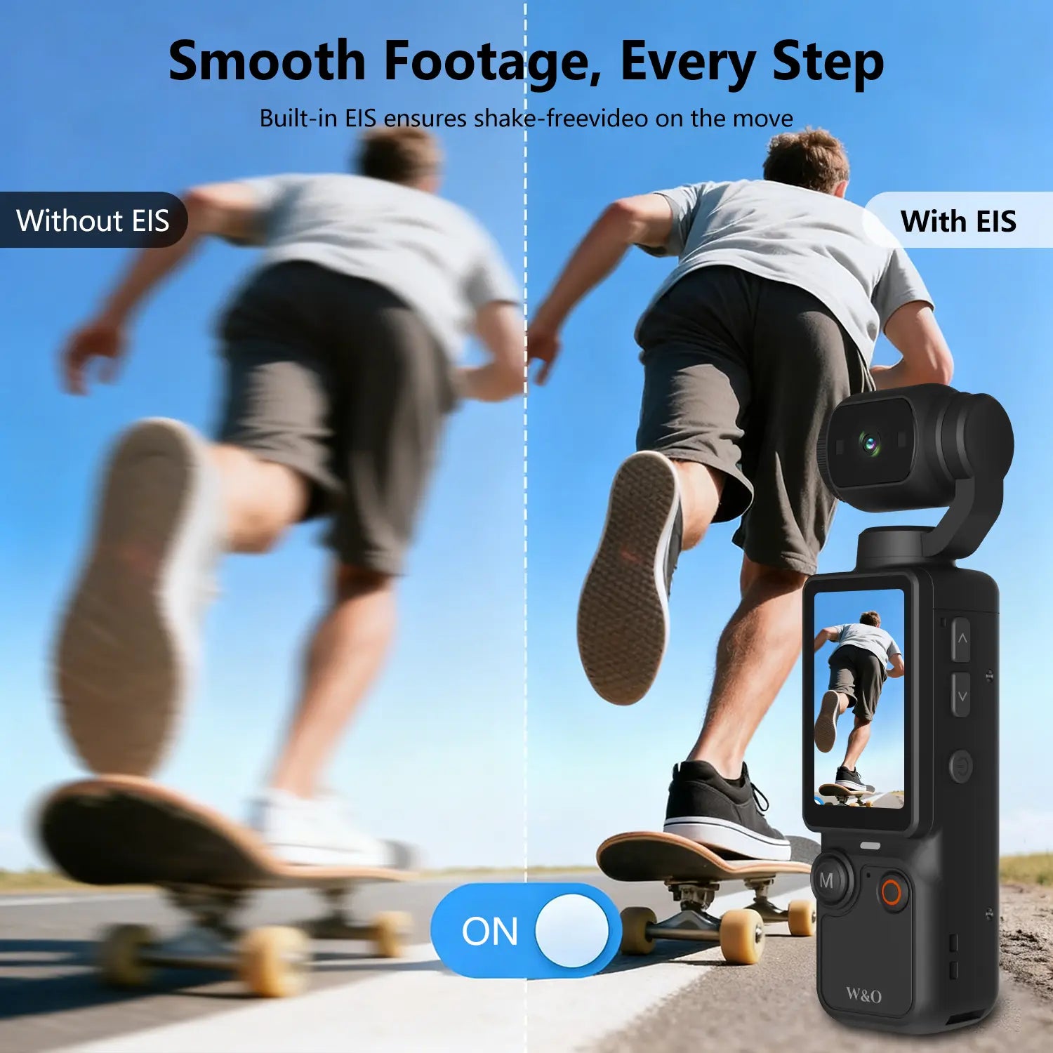 W&O Upgraded Vlogging Camera with 32GB Card, Video Recorder, Digital Vlogging Camera with 180° Rotating Lens, Full Body Camera for Vlogging, Travel & Daily Life Recording, Camcorder, Christmas Gift