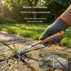 2026 Crack Weeder Tool , lawn mower tools Stainless Steel Manual Grass Puller with Beech Wood Handle for Sidewalk Driveways Patio Paver Narrow and Wall Gaps Garden