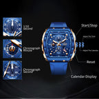 Men's Sporty Waterproof Quartz Watch, Quartz Analog Wristwatch, Fashionable Luminous Watch with Calendar Display for Party, Daily Clothing Decor, Trendy All-match & Exquisite Watch for Gift with Box（1,000+ sold）
