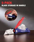 Folding Utility Knife, Quick-Change Box Cutter, Blade Storage in Handle