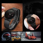 LIGE Men's Casual Trendy Quartz Wristwatch - 40mm Round Quartz Dial, 30m Waterproof, Adjustable Hook Strap, Custom Fit, Easy to Use, Male Wear Fashion Accessory, Unique Gift for Him [Sold 608 units]