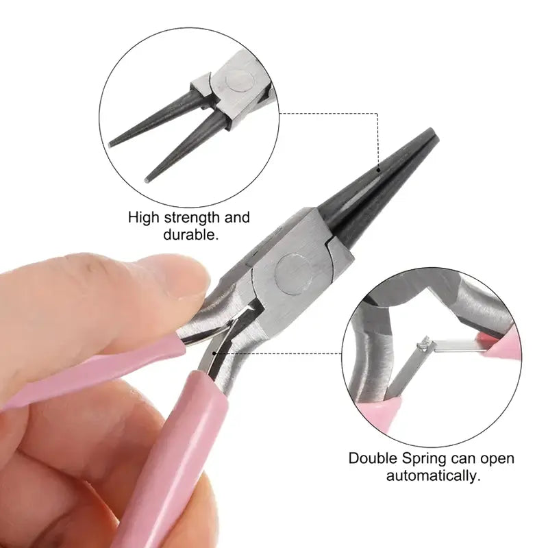 3-Piece Jewelry Pliers Set, Needle Nose, Round Nose & Wire Cutter Tools for Jewelry Making, Repair & Crafts