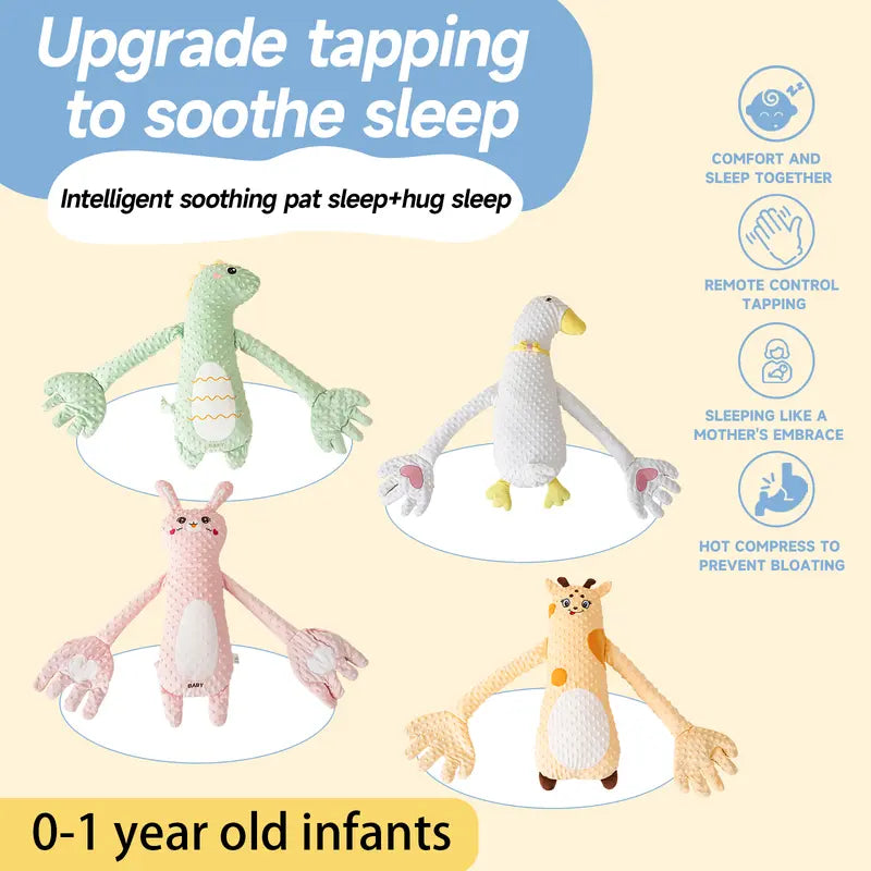 Giraffe Baby Soothing Pillow, Ultra-Soft Cotton Snuggle Sleep Cushion for Newborns, 3 Adjustable Modes with Remote, Maternity Support, Perfect Baby Shower & Birthday Gift Box