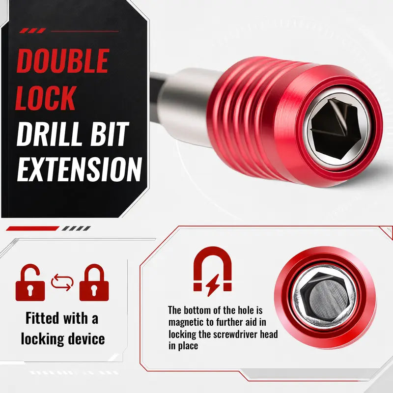 Drill Bit Extension 2/4/6/12’’, Magnetic Bit Holder 4 Pcs, Drill Extension Bit Holder 1/4’’ Hex, Bit Holder for Impact Driver CR-V Steel Quick Release for Screwdriver Bit Nut Drill Socket  [Sold 1000+ units]