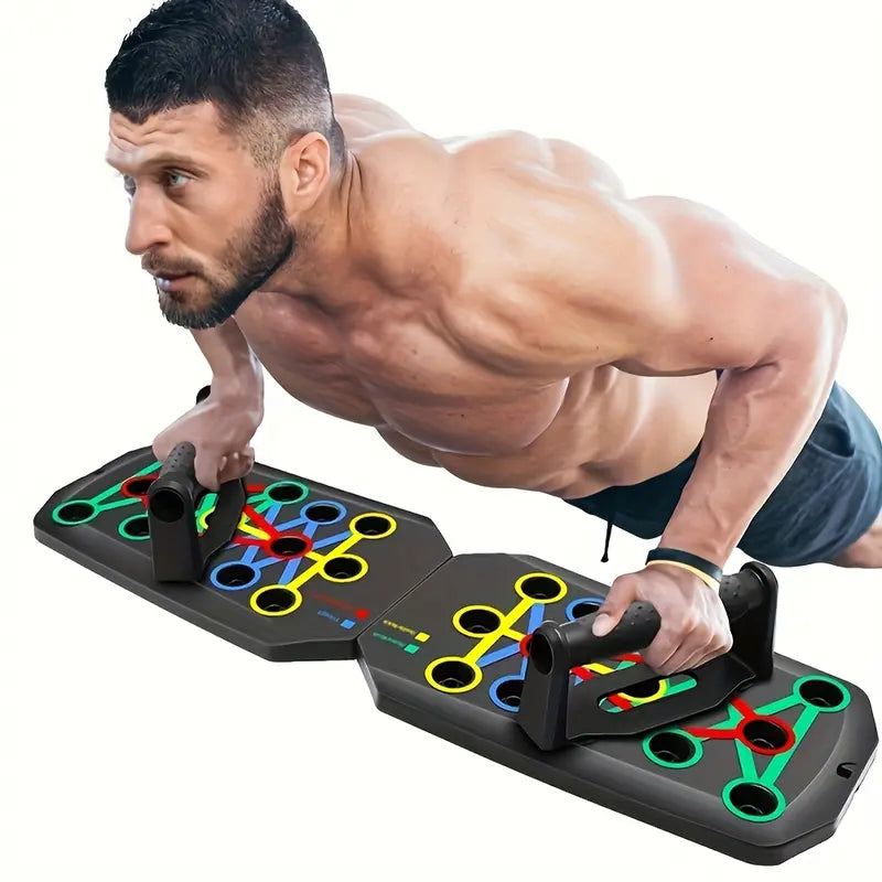 【Upgraded Version】 Push up Board, Push-up Board Training Set,28 Holes Home Push-up Training Board, Pull Bar, Chest Muscle Abdominal Muscle Training Equipment for Men & Women, Fitness Enthusiasts, Upper Body Strength, Portable Design, Ab Workout Machine