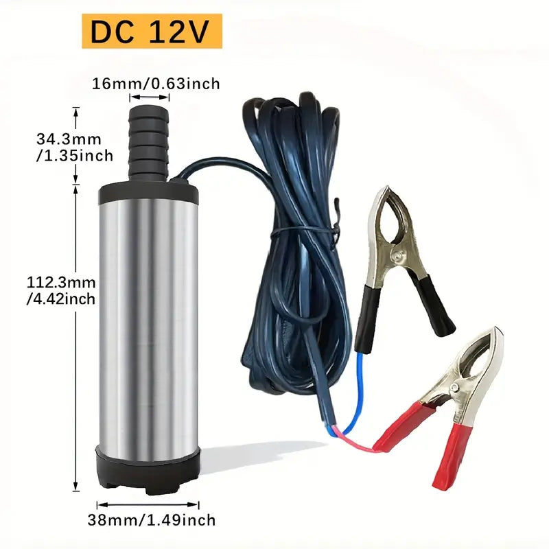 Portable Submersible Fuel Transfer Pump, DC 12V, Lightweight Small Size, Easy to Install, 3m Wire, Suitable for Water, Coal Oil, Kerosene