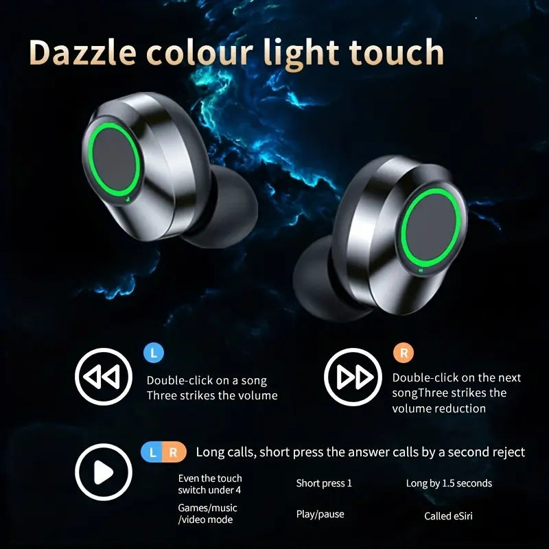 Wireless Earbuds Stereo Headset, Sport Headphones with Touch Control, Lightweight Wireless Earbuds, Bluetooth-compatible Earphones with Charging Case Included, Sports Wireless Earbuds