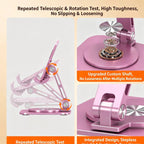 oytutus Multifunctional Aluminium Alloy Butterfly Mobile Phone Holder Stand - 360° Rotate, Compact, Folding, Adjustable Mount for Smartphones, Portable Tabletop Desk Gadgets Selfie Accessory（1,000+ sold）