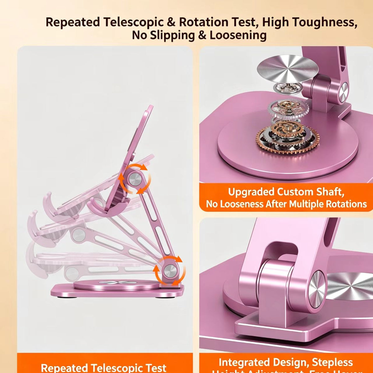 oytutus Multifunctional Aluminium Alloy Butterfly Mobile Phone Holder Stand - 360° Rotate, Compact, Folding, Adjustable Mount for Smartphones, Portable Tabletop Desk Gadgets Selfie Accessory（1,000+ sold）