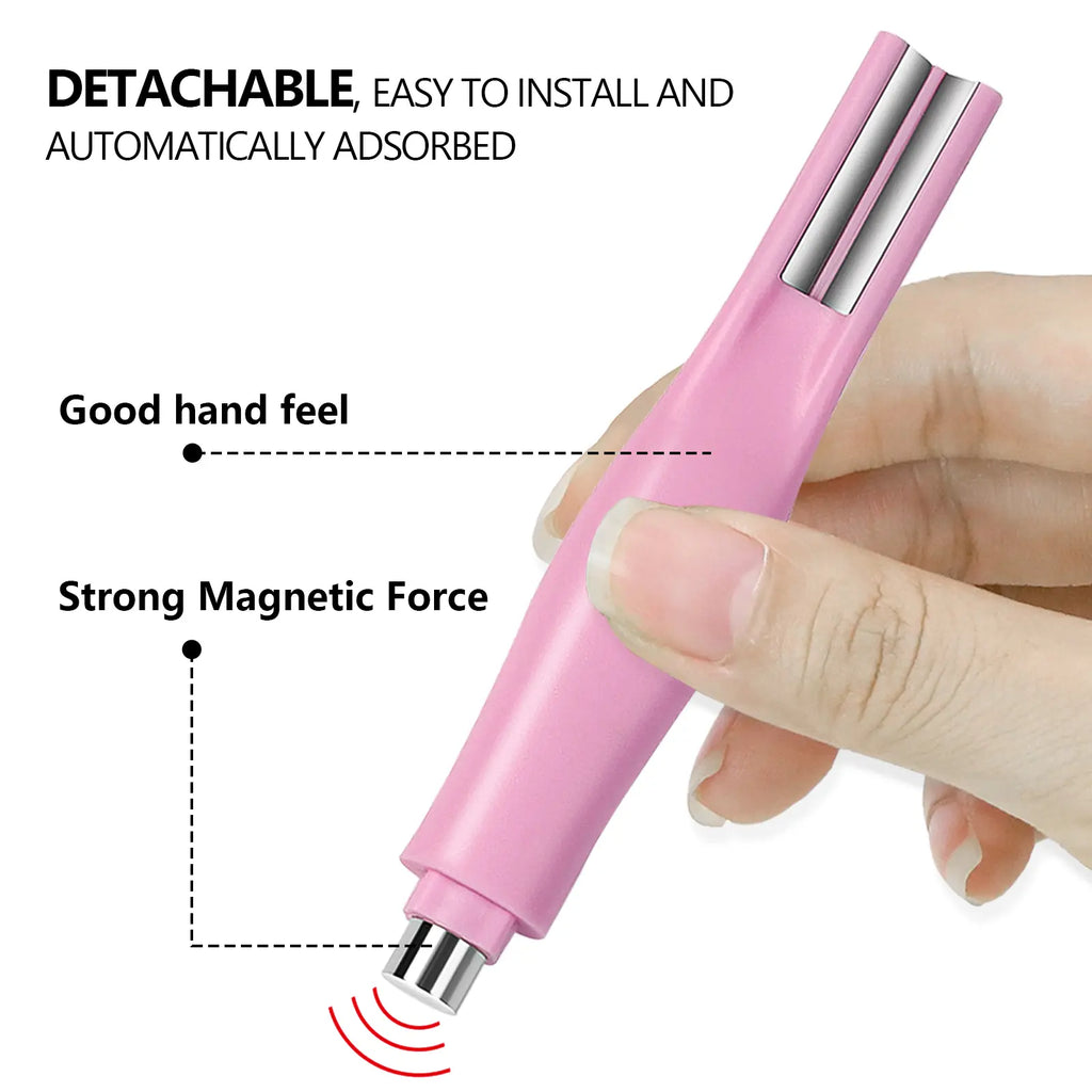 3 in 1 Nail Magnet Tool, Upgraded Nail Magnet Pens, Multi-Function Magnet Stick 3D Magnetic Cat Eye Gel Polish Nail Art, for Salon, Studio or Home Nail Art Sheet Nail Art Kits, Nails Supplies, Easy To Use Nail Manicure Kit Pink [Sold 428 units]