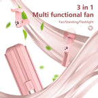 Pink Foldable Handheld Fan - USB-Powered Compact Rechargeable Portable Fan with Wired Mobile Power Bank Charger for Desktop Use, Fan Portable, Portable Fans