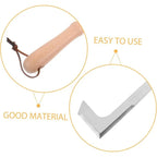Crack Weeder & Crevice Cleaning Tool,  Stainless Steel Manual Grass Puller with Beech Wood Handle for Sidewalks, Driveways, Patio Pavers, Narrow Wall Gaps and Garden Weeds
