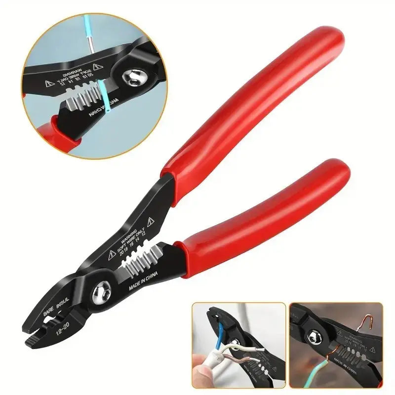 4-in-1 Multi-Function Wire Stripper Pliers, Heavy-Duty Cable Cutter, Cable Stripping Tool & Crimping Tool, Electrician Hand Tool for DIY, Repair & Construction
