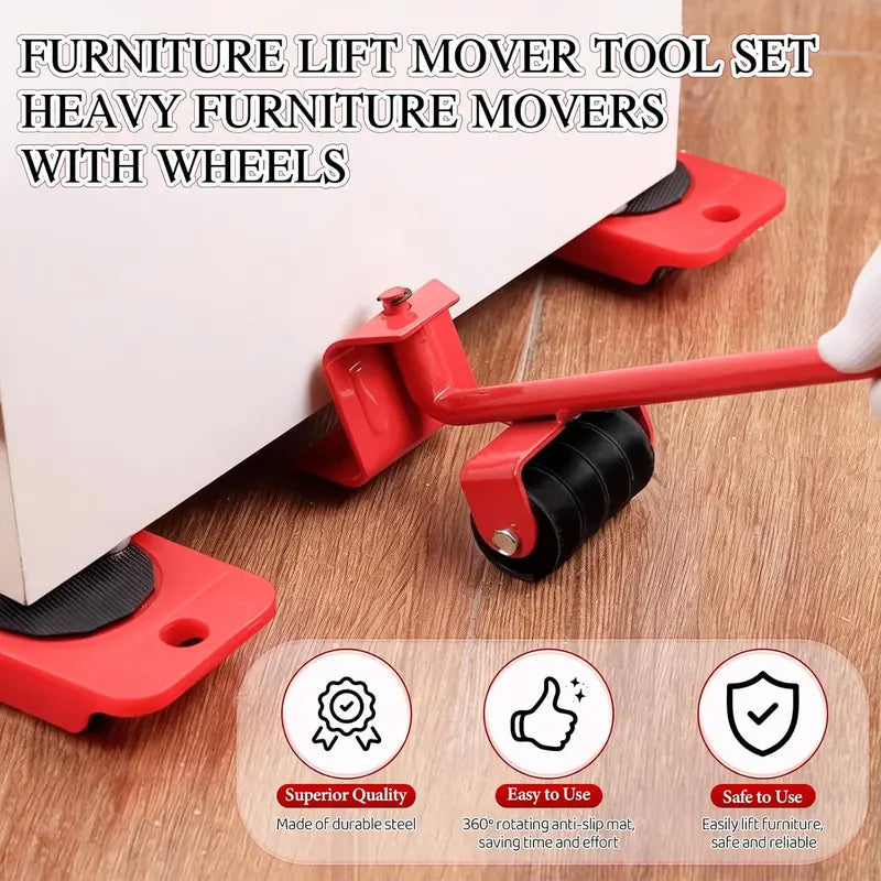 Furniture Lift Mover Tool Set - Heavy Furniture Movers with Wheels, Heavy Item Movers Sliders Furniture Lifter Tool for Furniture, Coffee Tables, Refrigerators, Washing Machines