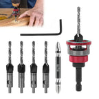 4PCS High Carbon Steel 4-Blade Countersink Drill Bit Set with Depth Adjust Stop, L-Shape Wrench Tool, Included Tool for Woodworkers’ Precision Drilling in Wood/Plastic,toolupgrade   [Sold 390 units]