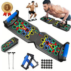 【Upgraded Version】 Push up Board, Push-up Board Training Set,28 Holes Home Push-up Training Board, Pull Bar, Chest Muscle Abdominal Muscle Training Equipment for Men & Women, Fitness Enthusiasts, Upper Body Strength, Portable Design, Ab Workout Machine