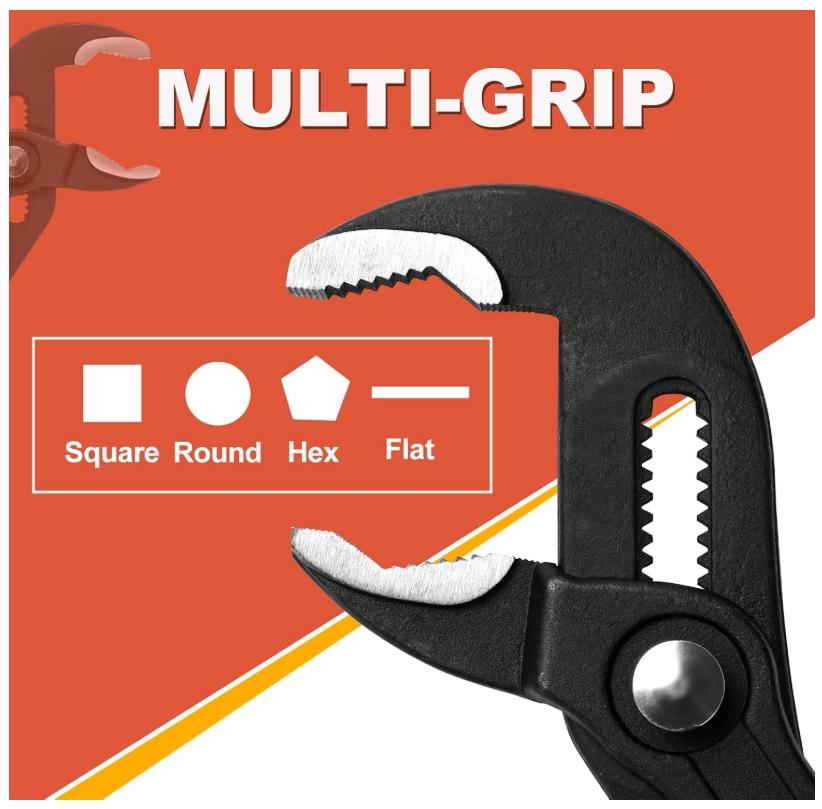 Groove Joint Pliers Set (4/5/7 in) – Fast Adjustable V-Jaw Mechanic Tool with Quick Release & Rubber Grip, Pipe Fitting Hand Tool for Home Repair, Plumbing
