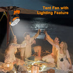 Rechargeable Camping Fan with LED Light, Portable Multi-functional Fan with 360° Rotating Hook, Oscillating Emergency Camping Fan Cordless Rotatable Battery Powered Lightweight summerwins