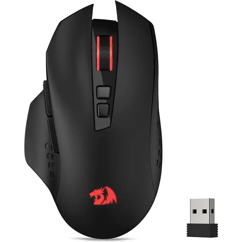 Redragon M656 Gainer Wireless Gaming Mouse, 4000 DPI 2.4Ghz Gamer Mouse w/ 5 DPI Levels, 7 Macro Buttons, Red LED Backlit & Pro Software/Drive Supported, for PC/Mac/Laptop,summerwins
