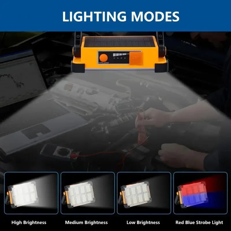 Portable LED Light, USB & Solar Charging LED Light with 4 Adjustable Brightness Levels, Outdoor Lighting for Camping, Emergency, Outdoor Travel, USB Rechargeable High Lumen Flashlight, Led Flashlights