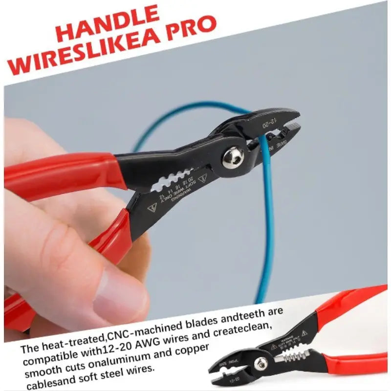 4-in-1 Multi-Function Wire Stripper Pliers, Heavy-Duty Cable Cutter, Cable Stripping Tool & Crimping Tool, Electrician Hand Tool for DIY, Repair & Construction