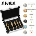 5PCS Titanium Step Drill Bit Set, High Speed Steel Cone Drill Bits 50 Sizes Multi-Hole Cutting Tool, Metal Hole Cutter for Iron Copper Wood Plastic Fiberglass, DIY Industrial Hand Tools, Perfect Father's Day Gift for Dad  [Sold 1000+ units]