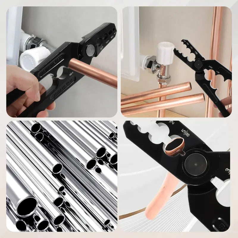 Manual Copper Tube Rounder Flat Tube Repairer Pliers Pipe Rounding Plier with 6 Hole Multifunctional Tube Rounder Tool for 1/4" 3/8" 1/2" 5/8" 3/4" 7/8" Copper Tube Aluminum Thin Walled Iron Pipe outdoorfun