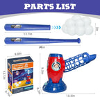 Kids Electronic Baseball Pitching Machine - Auth Pitching Machine with 5 Plastic Baseballs Included -Ages 3+