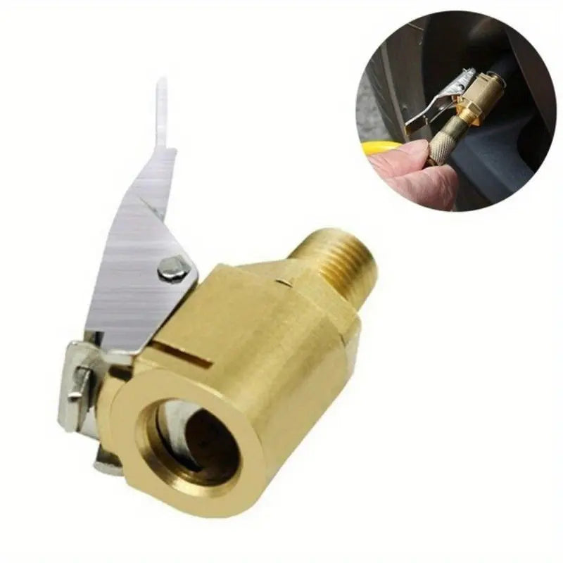 Car Air Pump Connector Tool with Press-Lock Nozzle, Clamp Tire Valve Stem, Vehicle Tire Inflator Adapter, Car Repair Tool, Air Pump Accessories
