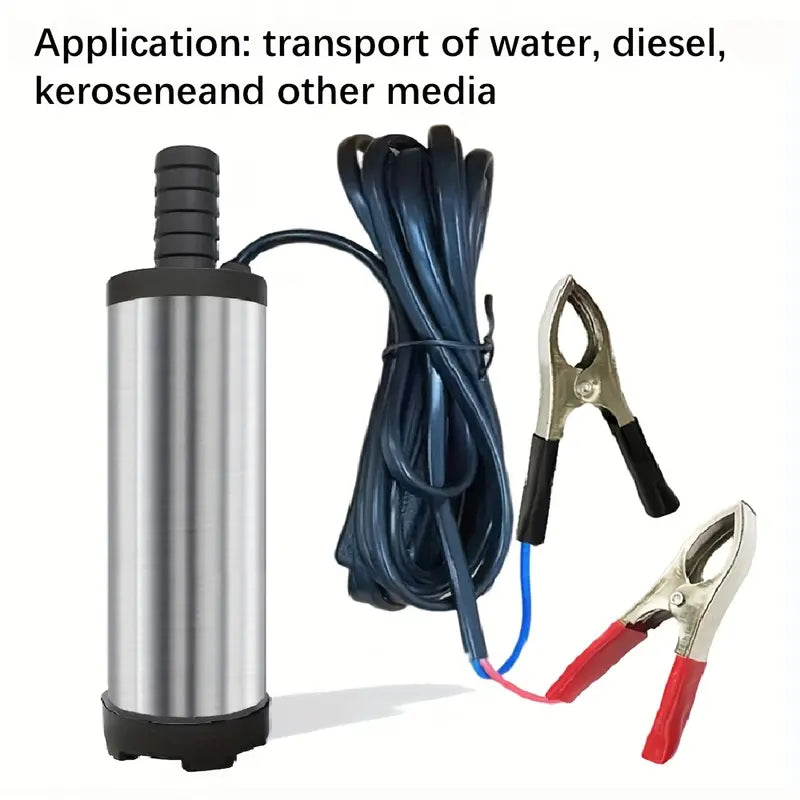 Portable Submersible Fuel Transfer Pump, DC 12V, Lightweight Small Size, Easy to Install, 3m Wire, Suitable for Water, Coal Oil, Kerosene