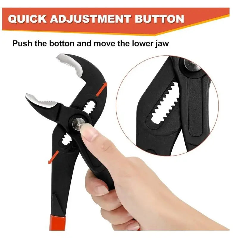 Groove Joint Pliers Set (4/5/7 in) – Fast Adjustable V-Jaw Mechanic Tool with Quick Release & Rubber Grip, Pipe Fitting Hand Tool for Home Repair, Plumbing