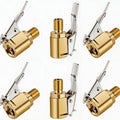 6 Counts Brass Tire Air Chucks with Clips, Tire Inflation Hose Adapter with Locking Tire Nozzle Valve Thread, Unscrewed Twist Connection Converts for Air Compressor, Tire Inflator Tool, Inflation Tools for Cars   [Sold 621 units]