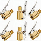 6 Counts Brass Tire Air Chucks with Clips, Tire Inflation Hose Adapter with Locking Tire Nozzle Valve Thread, Unscrewed Twist Connection Converts for Air Compressor, Tire Inflator Tool, Inflation Tools for Cars   [Sold 621 units]
